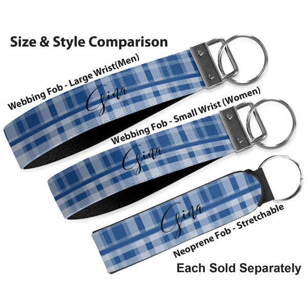 Plaid Multiple Key Ring comparison sizes