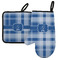 Plaid Left Oven Mitt & Pot Holder Set w/ Name and Initial