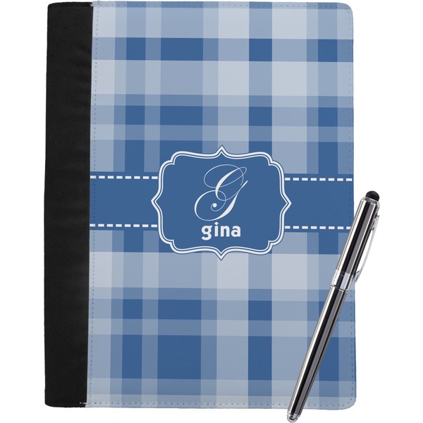 Custom Plaid Notebook Padfolio - Large w/ Name and Initial