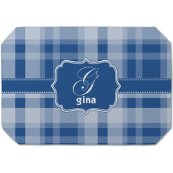Plaid Dining Table Mat - Octagon (Single-Sided) w/ Name and Initial