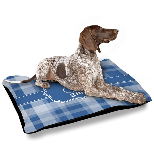 Plaid Outdoor Dog Beds - Large - IN CONTEXT