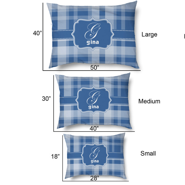 Plaid Outdoor Dog Beds - SIZE CHART