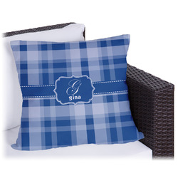 Plaid Outdoor Pillow (Personalized)