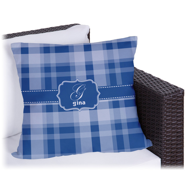 Custom Plaid Outdoor Pillow (Personalized)