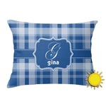 Plaid Outdoor Throw Pillow (Rectangular) (Personalized)