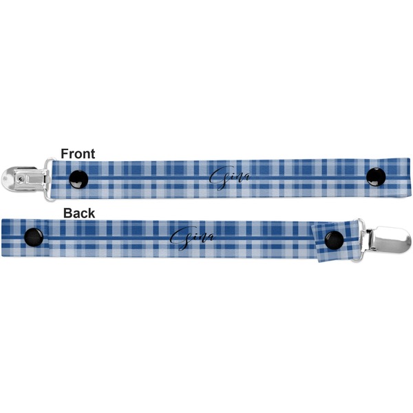Plaid Pacifier Clip - Front and Back