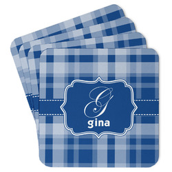 Plaid Paper Coasters w/ Name and Initial