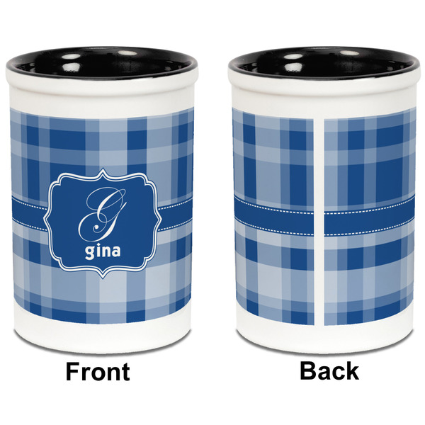 Plaid Pencil Holder - Black - approval