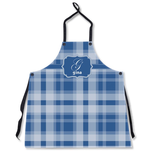 Custom Plaid Apron Without Pockets w/ Name and Initial