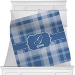 Plaid Minky Blanket - Toddler / Throw - 60"x50" - Double Sided (Personalized)