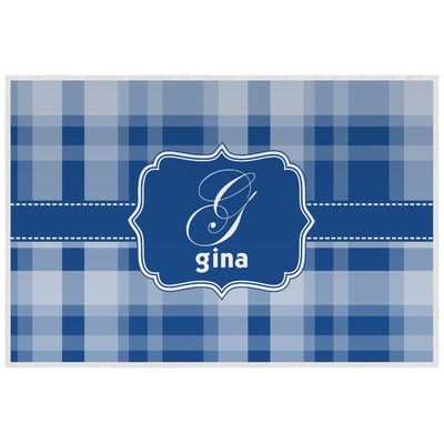 Plaid Laminated Placemat w/ Name and Initial