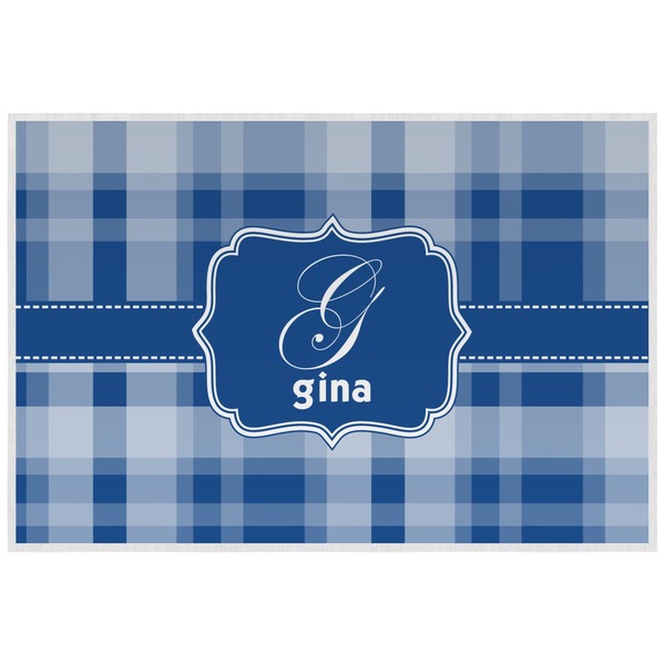 Custom Plaid Laminated Placemat w/ Name and Initial