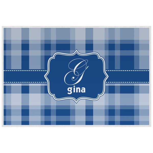 Custom Plaid Laminated Placemat w/ Name and Initial