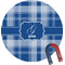 Plaid Round Fridge Magnet (Personalized)