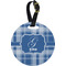 Plaid Personalized Round Luggage Tag