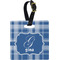 Plaid Plastic Luggage Tag - Square w/ Name and Initial