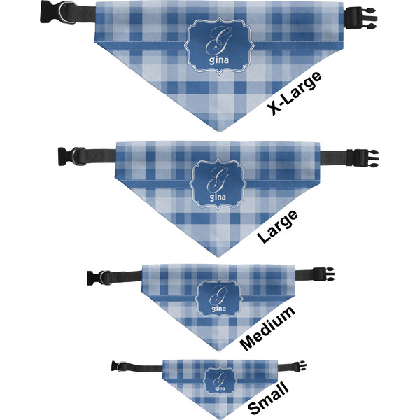 Plaid Pet Bandana Sizes