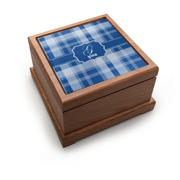 Custom Plaid Pet Urn w/ Name and Initial