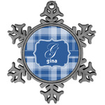 Plaid Vintage Snowflake Ornament (Personalized)