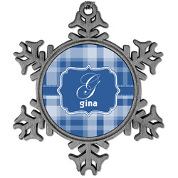 Plaid Vintage Snowflake Ornament (Personalized)