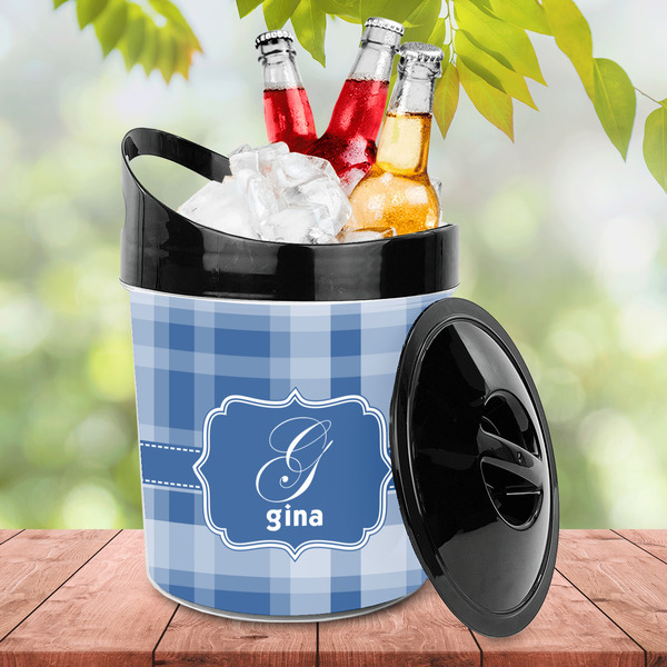 Plaid Plastic Ice Bucket - LIFESTYLE