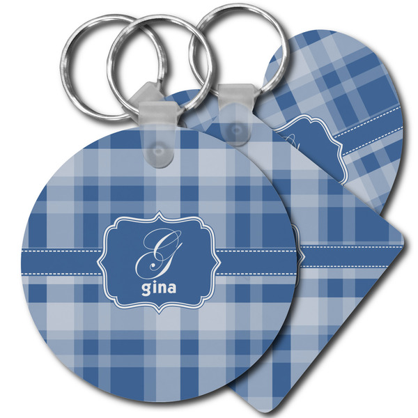 Custom Plaid Plastic Keychain (Personalized)