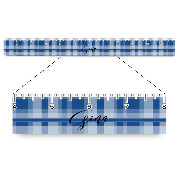 Custom Plaid Plastic Ruler - 12" (Personalized)