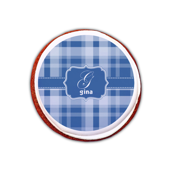 Plaid Printed Icing Circle - XSmall - On Cookie