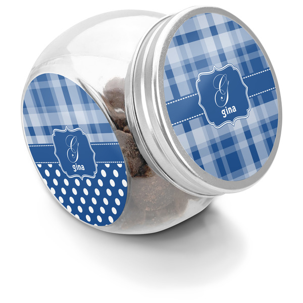 Custom Plaid Puppy Treat Jar (Personalized)