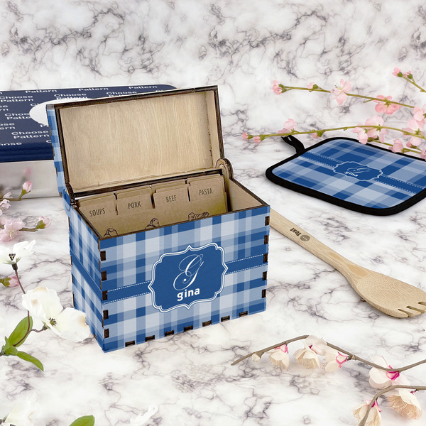Plaid Recipe Box - Full Color - In Context