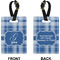 Plaid Rectangle Luggage Tag (Front + Back)