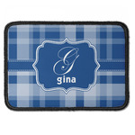 Plaid Iron On Rectangle Patch w/ Name and Initial