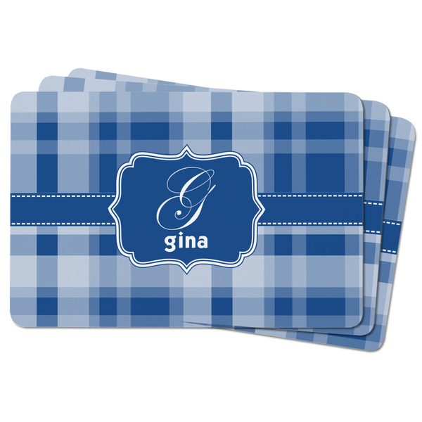 Plaid Rectangular Fridge Magnet - THREE