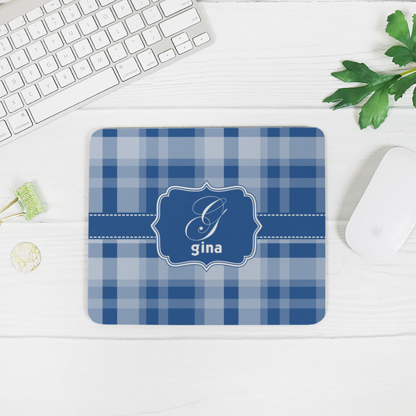 Plaid Rectangular Mouse Pad - LIFESTYLE 2