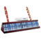 Plaid Red Mahogany Nameplates with Business Card Holder - Angle