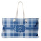 Plaid Large Rope Tote Bag - Front View
