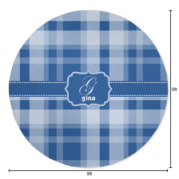 Plaid Round Area Rug - Size