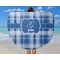 Plaid Round Beach Towel - In Use