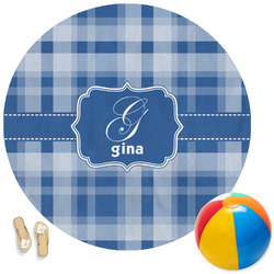 Plaid Round Beach Towel (Personalized)