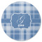 Plaid Round Rubber Backed Coaster (Personalized)