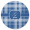 Plaid Round Rubber Backed Coaster (Personalized)