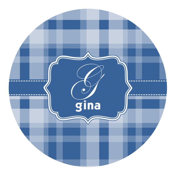 Custom Plaid Round Decal - Large (Personalized)