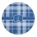 Plaid 5' Round Indoor Area Rug (Personalized)
