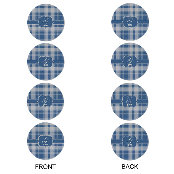 Plaid Round Linen Placemats - APPROVAL Set of 4 (double sided)