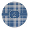 Plaid Round Linen Placemats - FRONT (Double Sided)