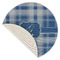 Plaid Round Linen Placemats - Front (folded corner single sided)