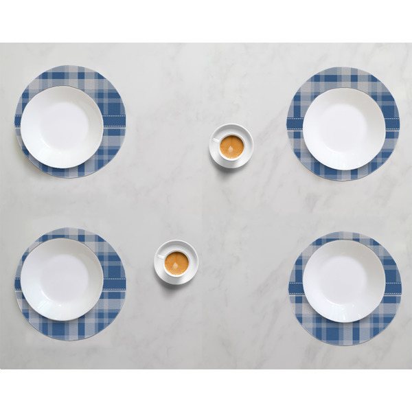 Plaid Round Linen Placemats - LIFESTYLE (set of 4)