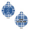 Plaid Round Pet ID Tag - Large - Approval