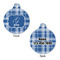 Plaid Round Pet Tag - Front & Back