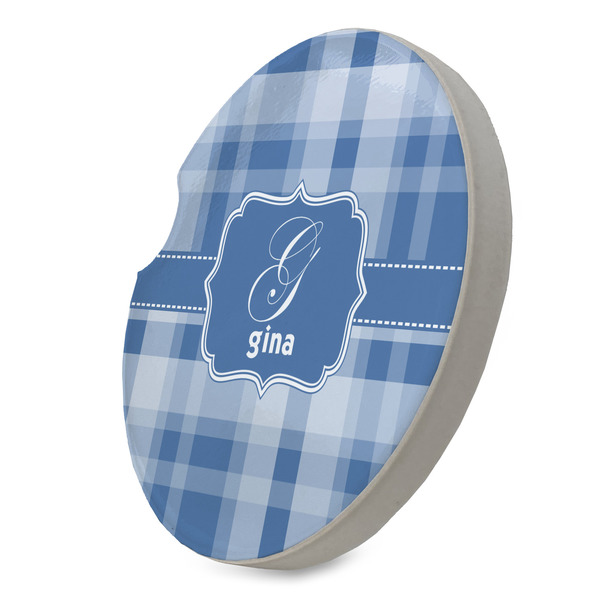 Plaid Sandstone Car Coaster - STANDING ANGLE